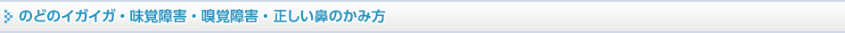 のどのイガイガ・味覚障害・嗅覚障害・正しい鼻のかみ方